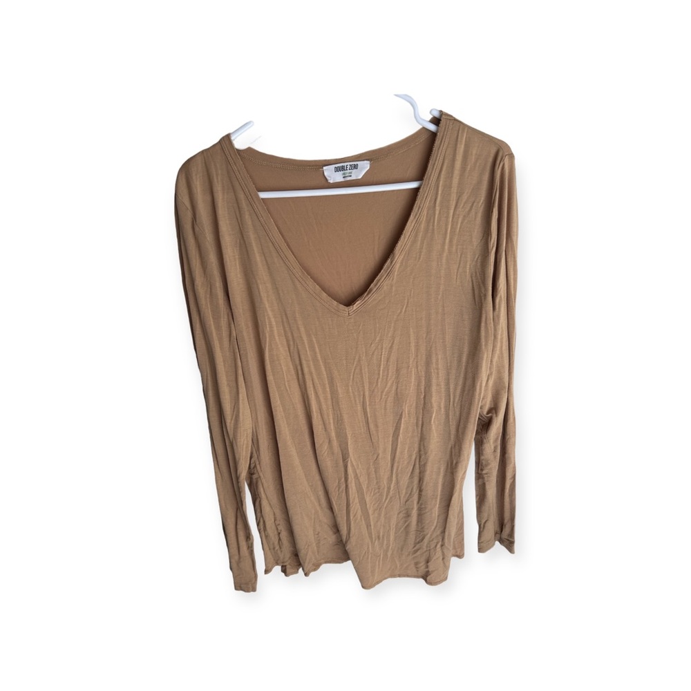 Double Zero brand flowey tan yellowish soft fall long sleeve size large